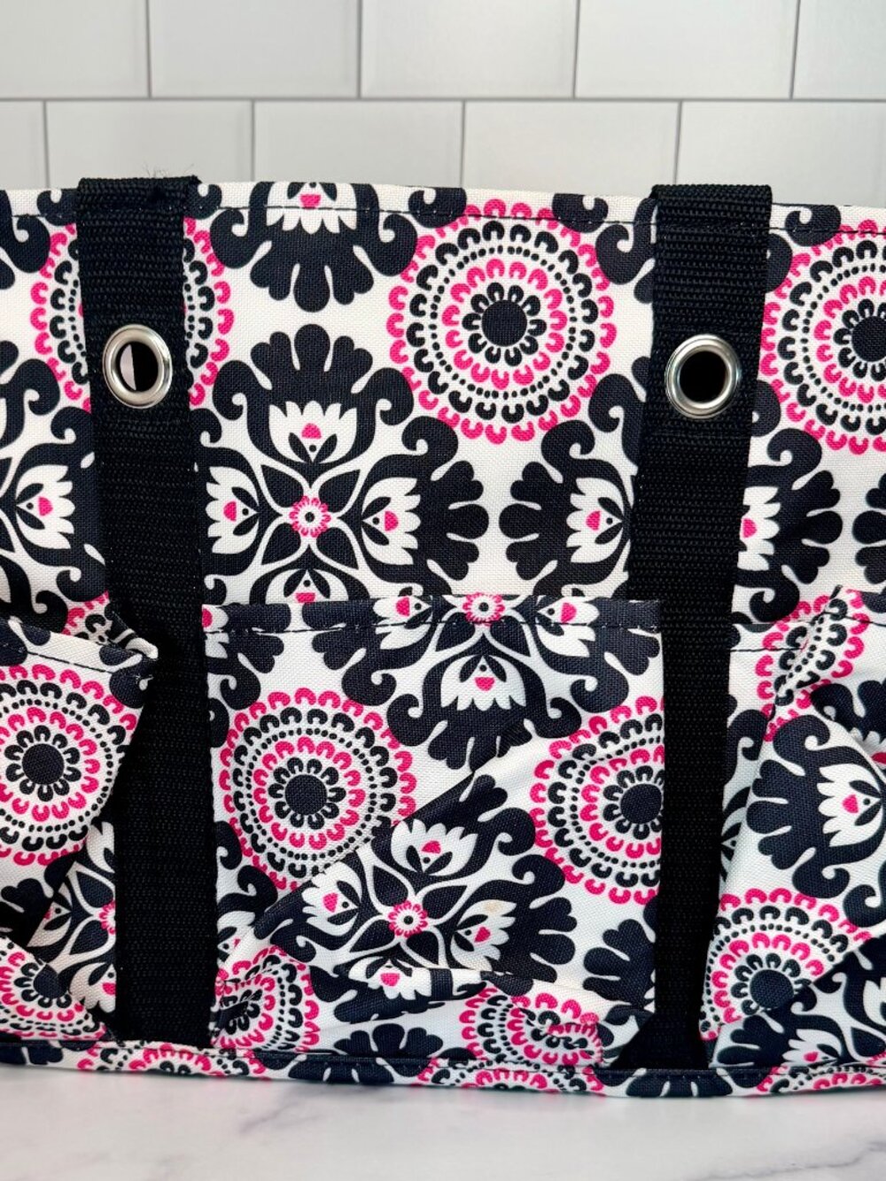 Thirty-One Gifts Pop Pink Medallion Organizing Utility Tote